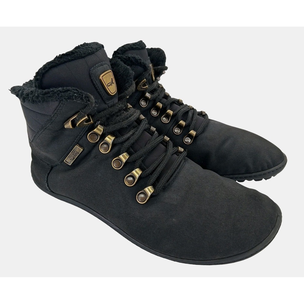 Leguano Boots Womens EU 40 US 8.5-9 Black Faux Fur Lined Barefoot Ankle Winter